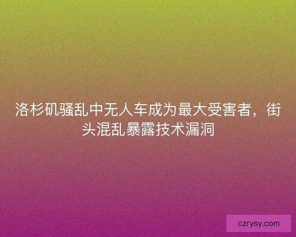 洛杉矶骚乱中无人车成为最大受害者,街头混乱暴露技术漏洞 洛杉矶骚乱中无人车成为最大受害者,街头混乱暴露技术漏洞